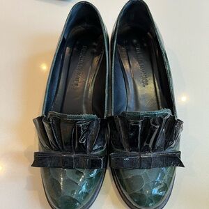 Sonia Rykiel Dark Green and Black Patent Loafers